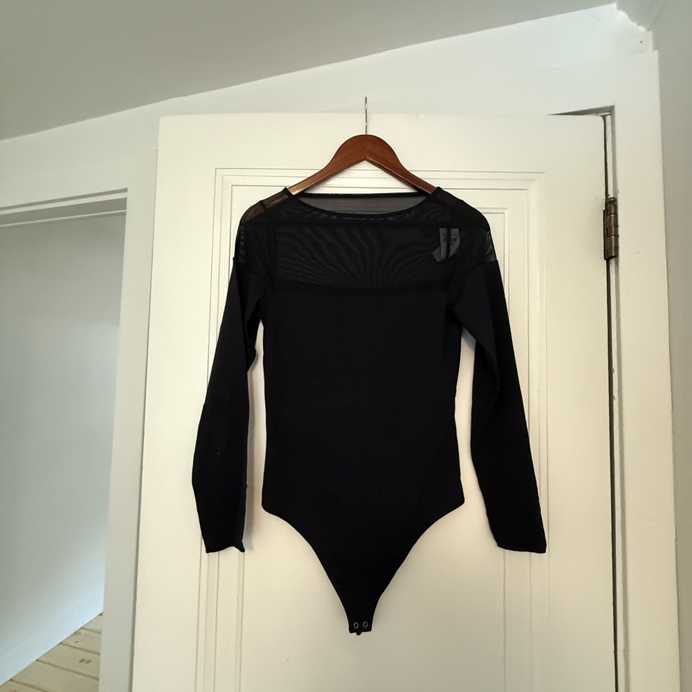 Abercrombie & Fitch Sheer Black Bodysuit